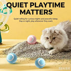 Interactive Automatic Rolling Cat Toy Ball | USB Rechargeable Smart Pet Ball with Obstacle Avoidance | Keep Cats Active & Entertained