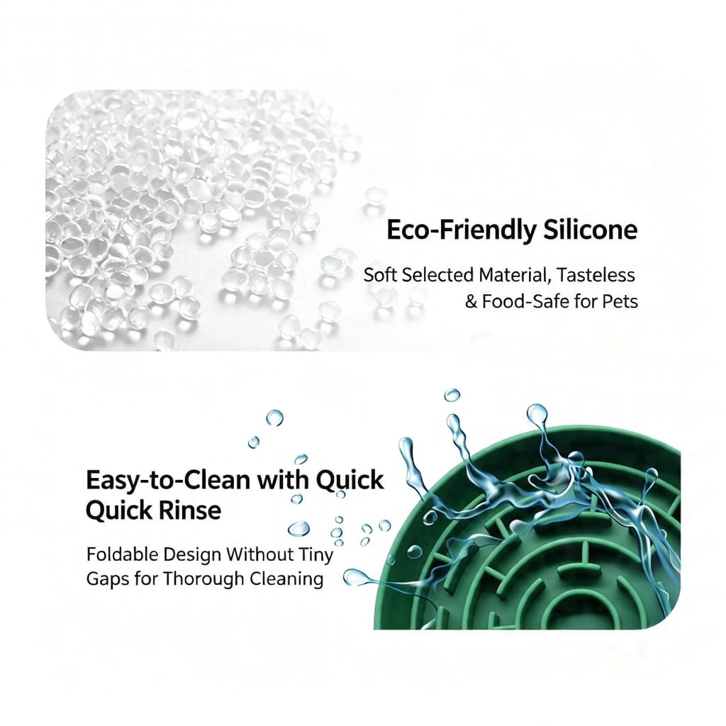 Spiral Maze Slow Feeder Bowl - Dogs & Cats Silicone Pet Dish