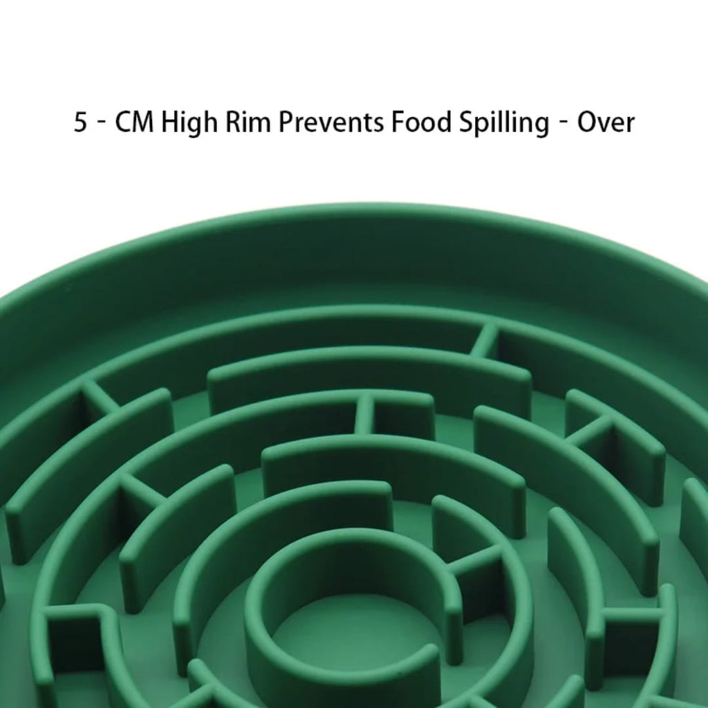 Spiral Maze Slow Feeder Bowl - Dogs & Cats Silicone Pet Dish