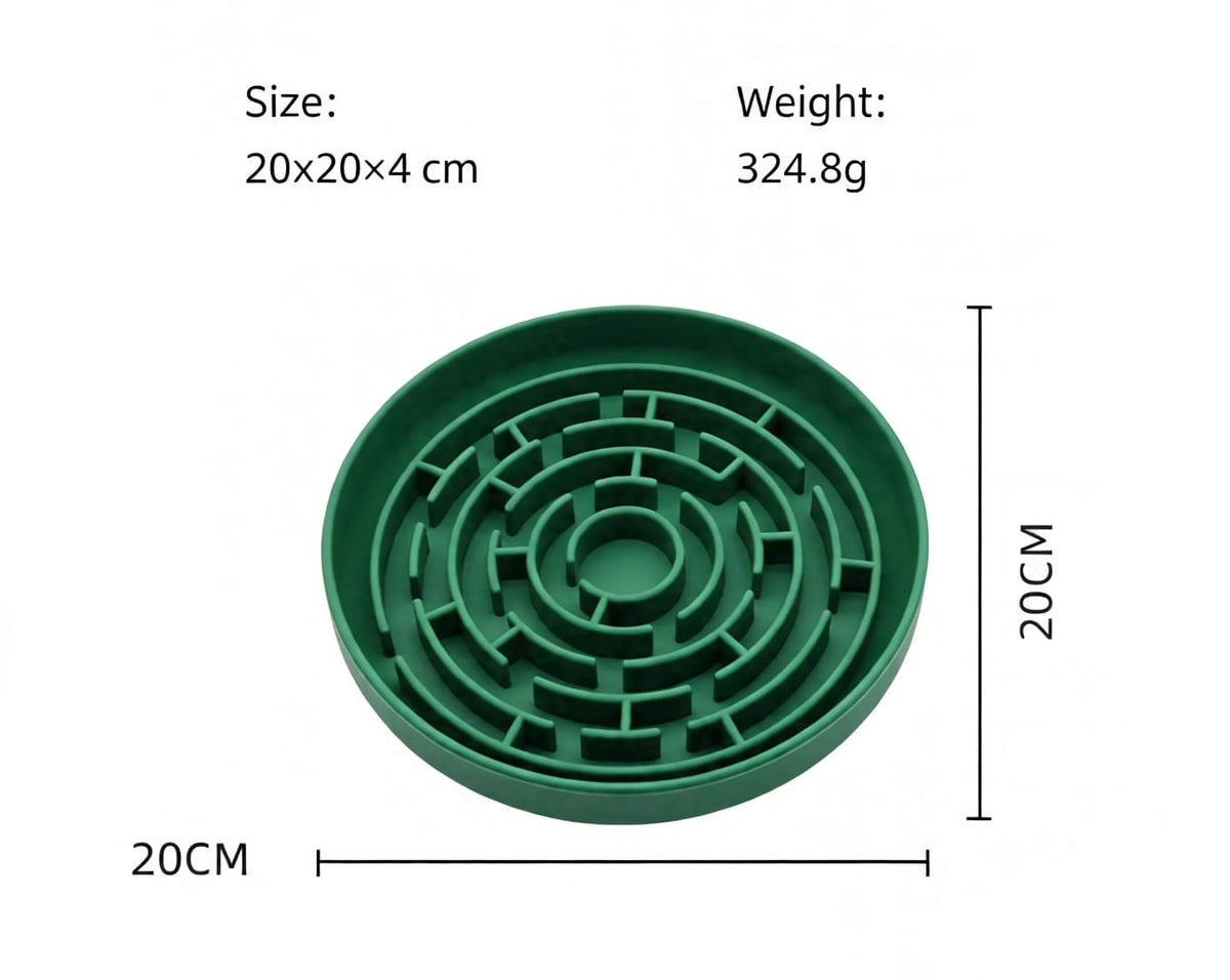 Spiral Maze Slow Feeder Bowl - Dogs & Cats Silicone Pet Dish