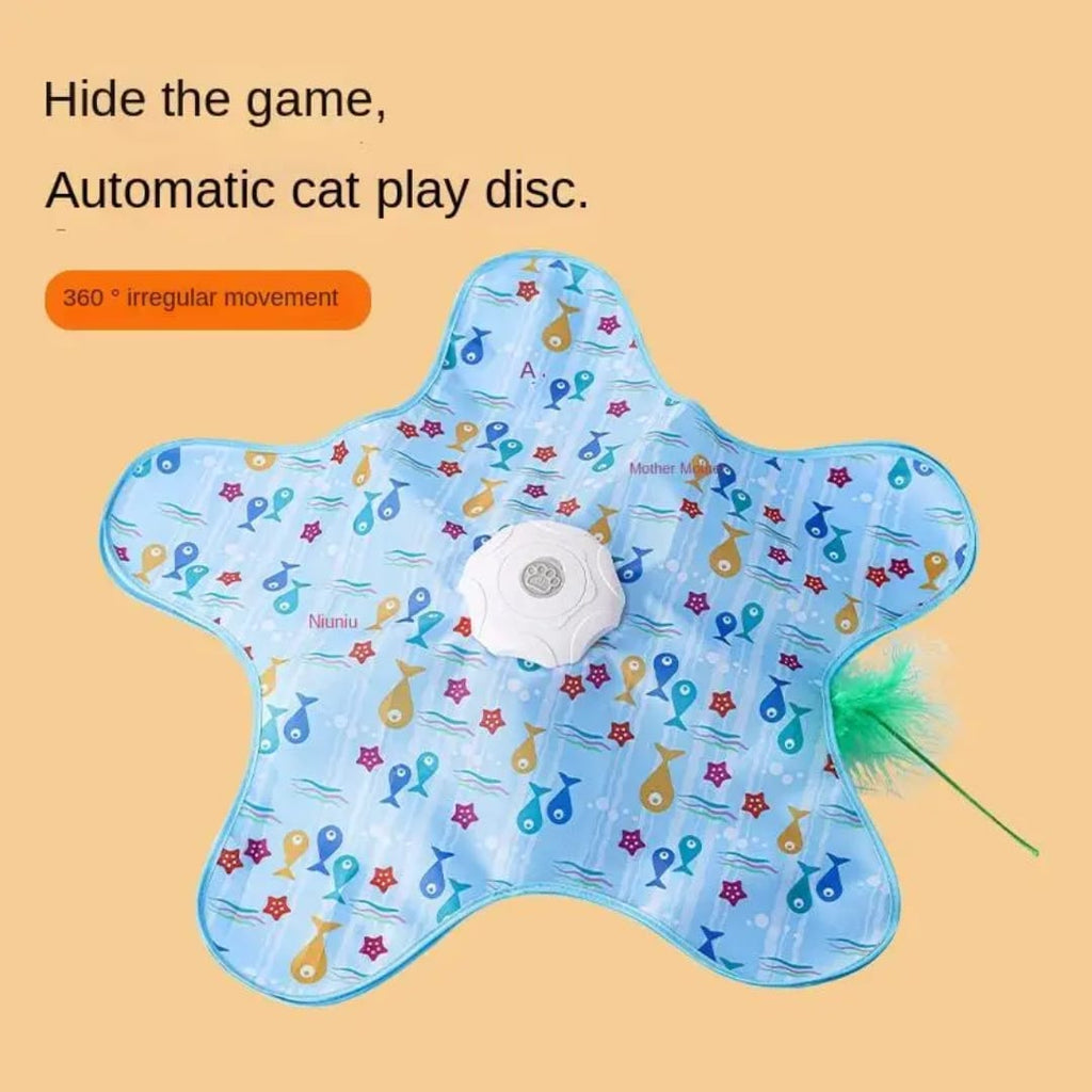 Interactive Cat Play Toy Mat 3-Style (Fish Duck Graffiti) | Motorized Pet Toy w/ 500-1200mAh Battery