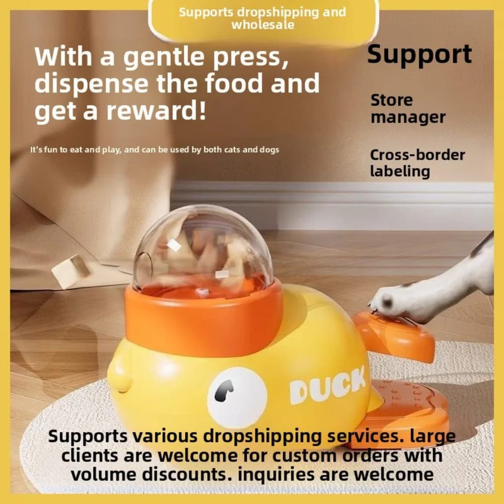 Cute Duck-Shaped Slow Feed Pet Bowl | Anti-Choking Dog & Cat Feeder with Interactive Food Puzzle Design