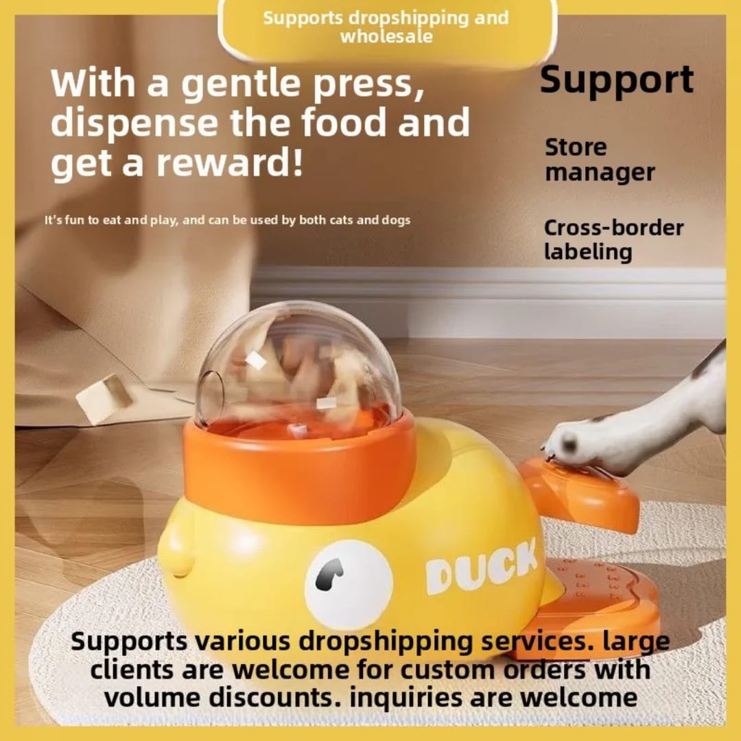 Cute Duck-Shaped Slow Feed Pet Bowl | Anti-Choking Dog & Cat Feeder with Interactive Food Puzzle Design