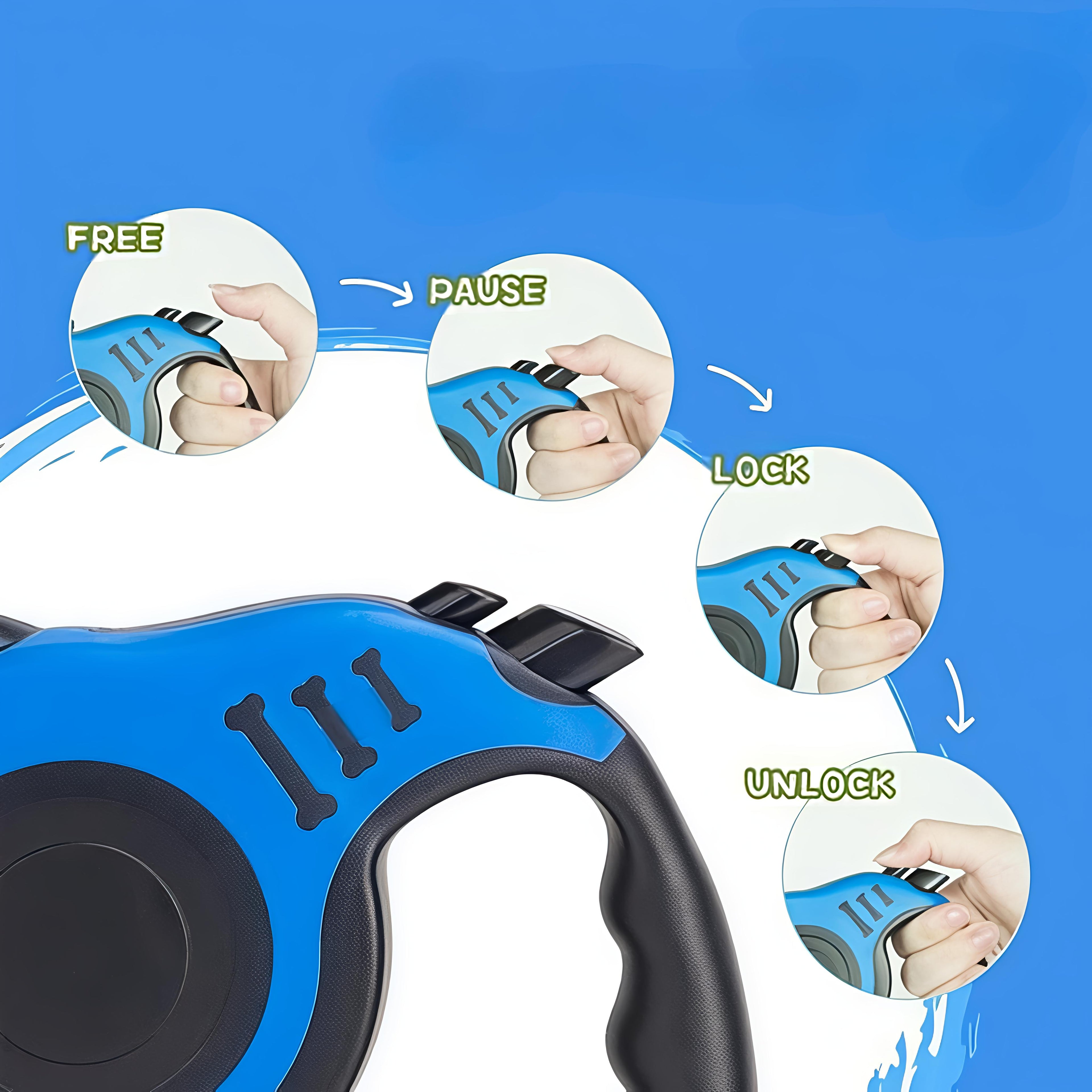16FT Retractable Dog Leash with Non-Slip Handle