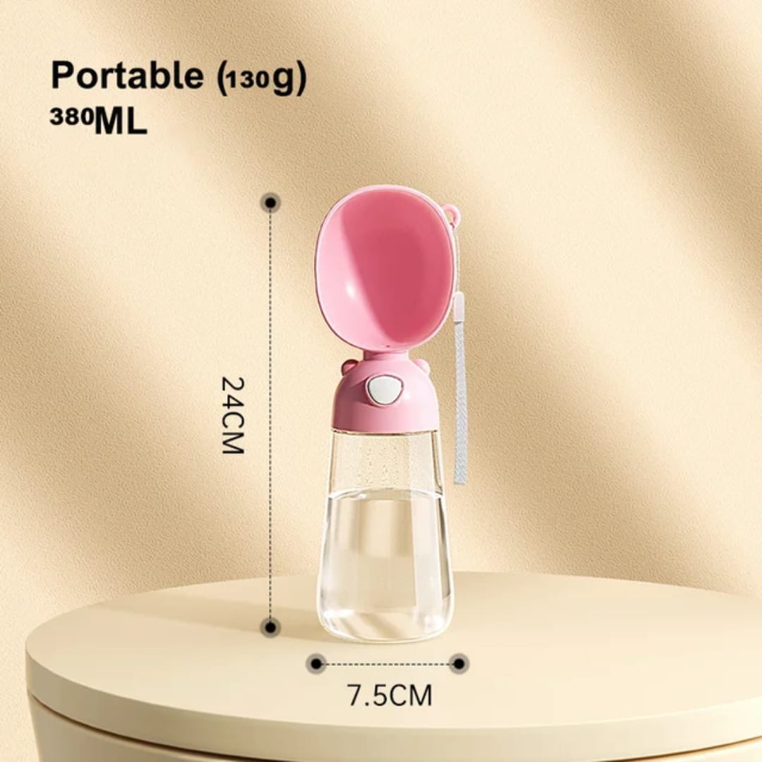 Portable Pet Water Bottle with Food Container | Travel Dog & Cat Water Dispenser | 2-in-1 On-the-Go Pet Care Bottle