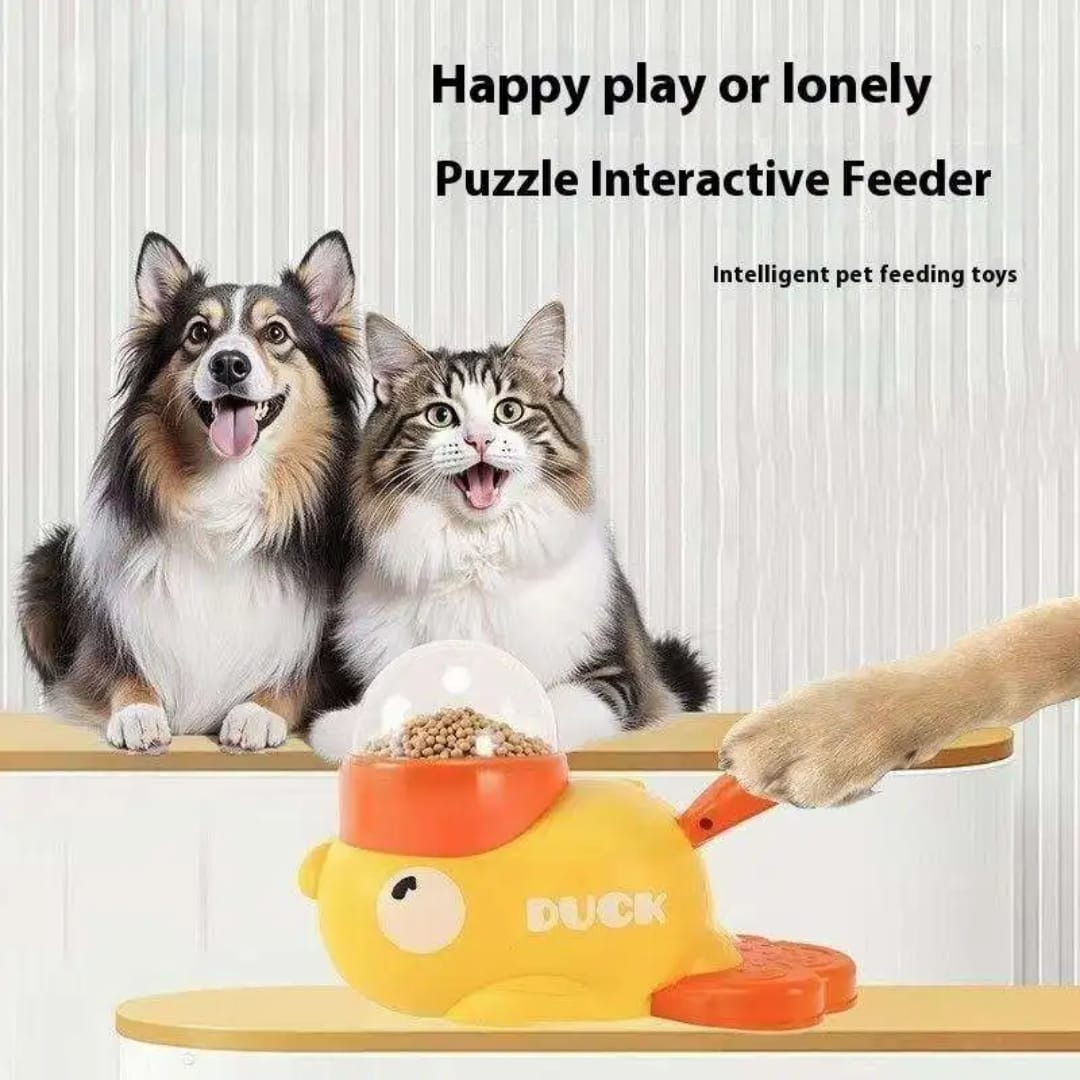 Cute Duck-Shaped Slow Feed Pet Bowl | Anti-Choking Dog & Cat Feeder with Interactive Food Puzzle Design